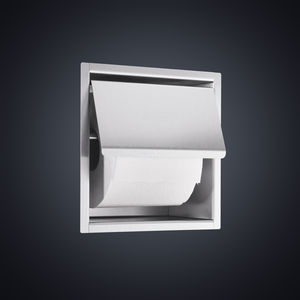 built-in toilet roll holder / stainless steel / commercial