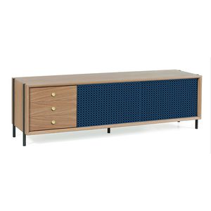 contemporary sideboard / oak / MDF / metal