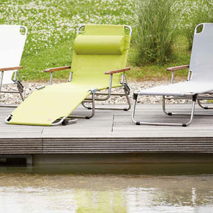 contemporary sun lounger / fabric / aluminum / garden