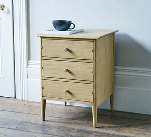 contemporary bedside table / oak / rectangular / with drawer
