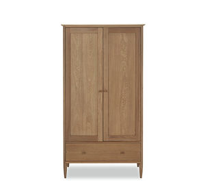 contemporary wardrobe / oak / with swing doors / with drawer