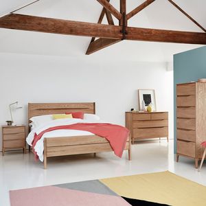 king size bed / contemporary / with headboard / oak