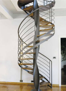 spiral staircase / metal frame / without risers / contemporary