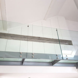 glass railing / glass panel / indoor / for mezzanines