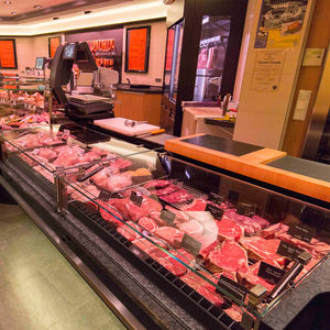refrigerated display counter / for frozen food / butcher