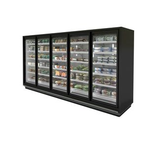 upright refrigerated display case / illuminated / ice cream / for frozen food