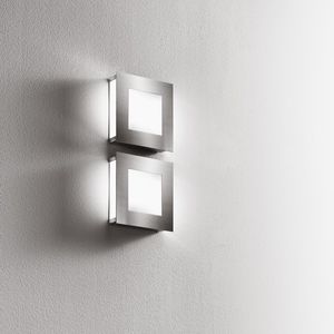 contemporary wall light / brushed stainless steel / methacrylate / fluorescent