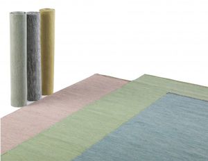 contemporary rug / plain / New Zealand wool / linen