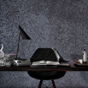 indoor mosaic tile / wall / glass / white
