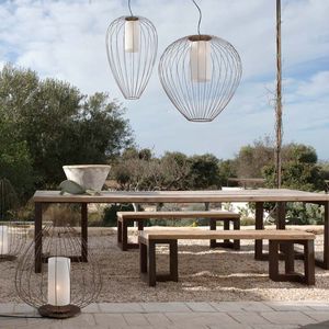 pendant lamp / contemporary / lacquered metal / linen