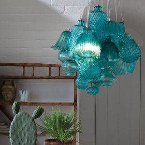 pendant lamp / contemporary / blown glass / LED