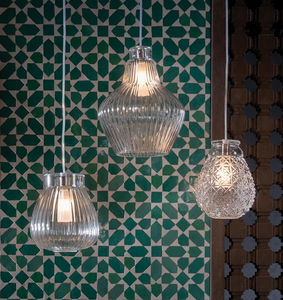 pendant lamp / contemporary / blown glass / blue