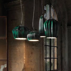 Pendant lamp - ALÌ E BABÀ - KARMAN - linen / ceramic / contemporary