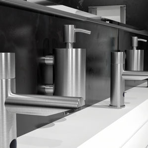 commercial soap dispenser / wall-mounted / stainless steel / manual