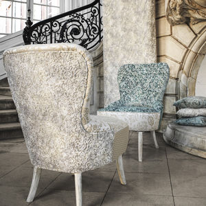 upholstery fabric / for curtains / patterned / polyester