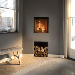 wood-burning fireplace