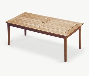 contemporary table / teak / rectangular / garden