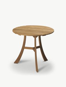 contemporary table / teak / round / garden