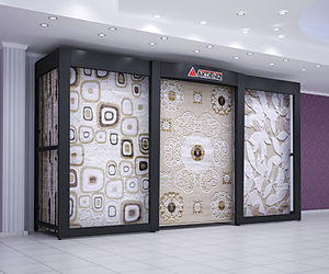 carpet display rack / metal / for shops