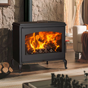 wood heating stove / metal / ceramic / glass
