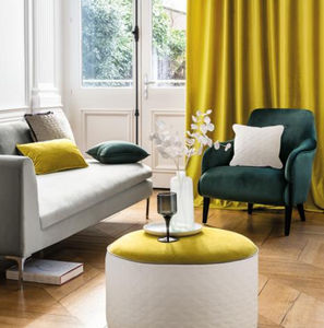 upholstery fabric / for curtains / plain / polyester