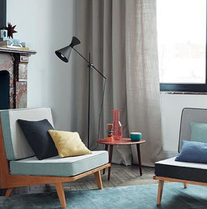 upholstery fabric / for curtains / plain / polyester