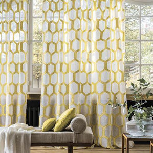 geometric pattern sheer curtain fabric