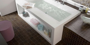 bathroom mosaic tile / floor / ceramic / geometric