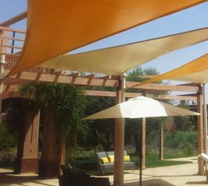 metal frame tensile structure / for shelters / with PVC membrane / for hotels
