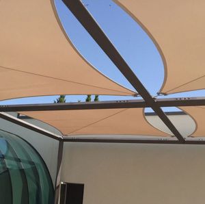 metal frame tensile structure / for shelters / with PVC membrane / for hotels