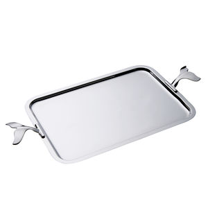 silver-plated serving tray