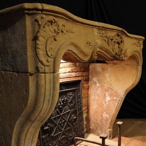 Louis XVI style fireplace surround / marble / stone / with oven