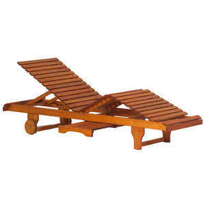 contemporary sun lounger / wooden / garden / on casters