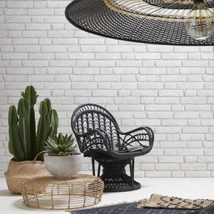 contemporary wallpaper / vinyl / monochrome / imitation brick