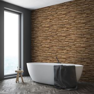 contemporary wallpaper / vinyl / patchwork / wood look