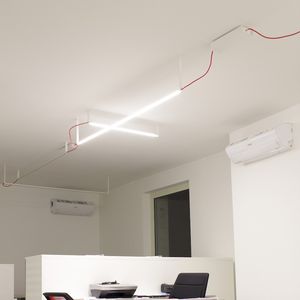 surface-mounted light fixture / LED / linear / metal