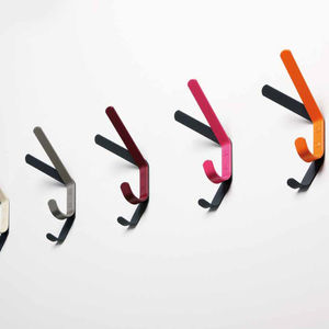contemporary coat hook / brass / steel / quadruple