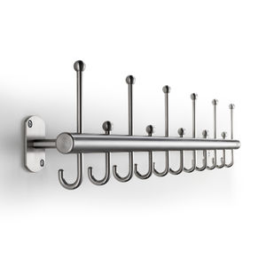 wall-mounted coat rack / contemporary / stainless steel / commercial
