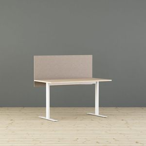 desk mounted office divider / fabric / MDF / soundproofed