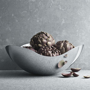 polished stainless steel bowl