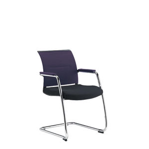 contemporary visitor chair / cantilever / with armrests / upholstered