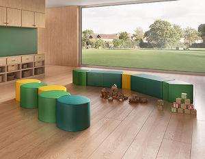 contemporary bench / fabric / modular / upholstered