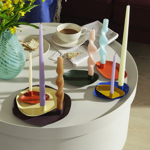 powder-coated steel candle holder