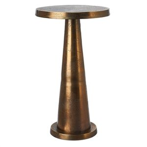 contemporary side table / metal / round
