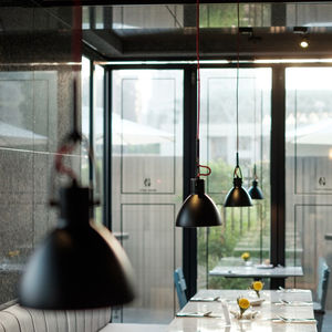 pendant lamp / contemporary / steel / halogen