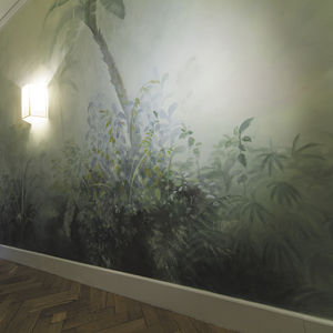 contemporary wallpaper / nature pattern / handmade / hand-painted