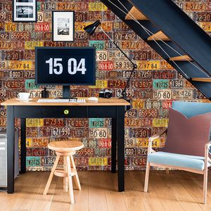 retro wallpaper / vinyl / panoramic / urban motif