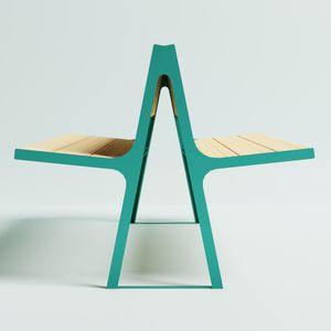 double-sided public bench