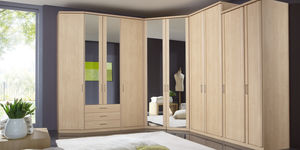 corner wardrobe / contemporary / wooden / with swing doors