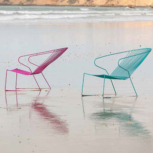 contemporary sun lounger / fabric / galvanized steel / polyester